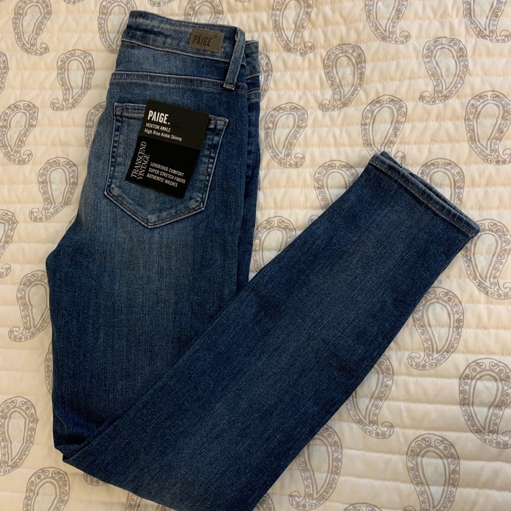 Paige High Rise Ankle Skinny Jeans